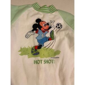 Vtg Walt Disney Productions Mickey Mouse Sleeper One Piece Soccer Pajamas by Lul